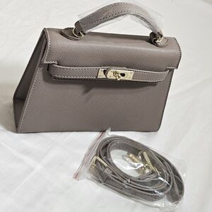 Mini Taupe Handbag, New, With Strap